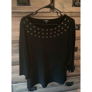 Black Boat Neck Top